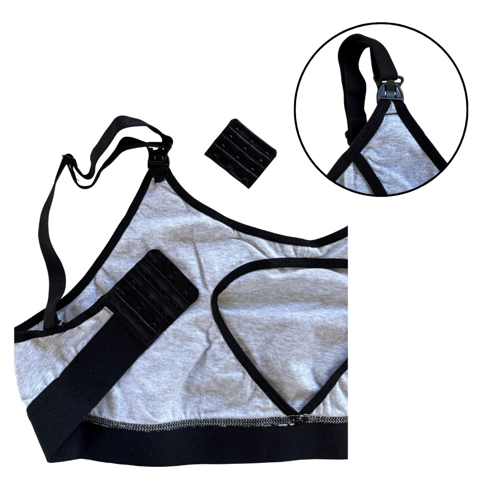 Sostén de Lactancia – Gris & Negro