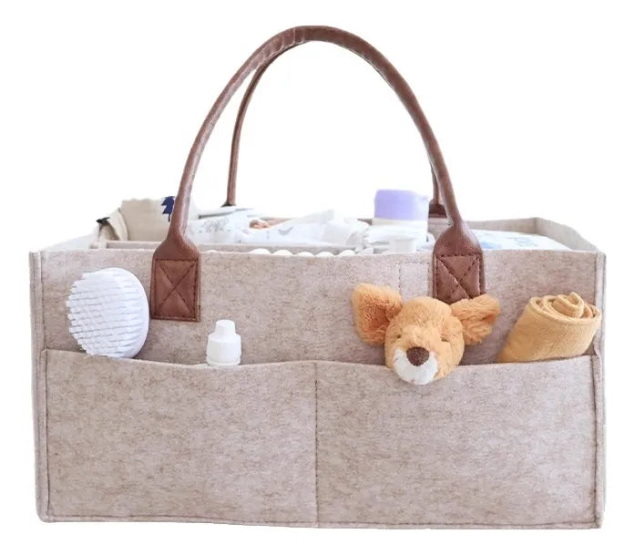 Cesta organizadora de paño lenci con asas